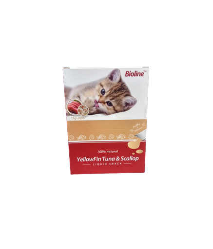 [6970117123340] Bioline Cat Treats Yellowfin Tuna & Scallop 24x15gm
