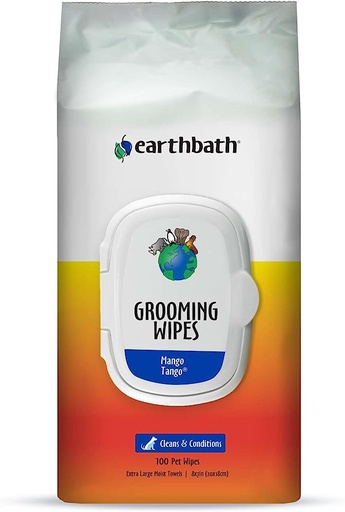 [907] Earthbath Grooming Wipes Mango Tango 100count 