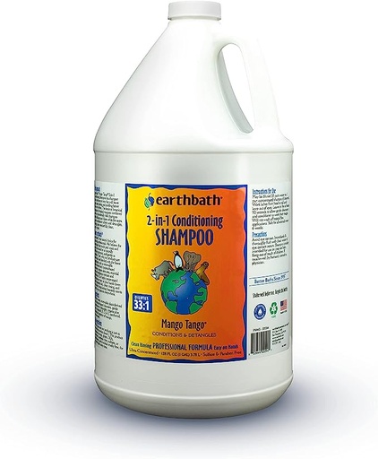 [946] Earthbath 2in1 Conditioning Shampoo Mango Tango Conditions & Detangles 128oz / 1gallon