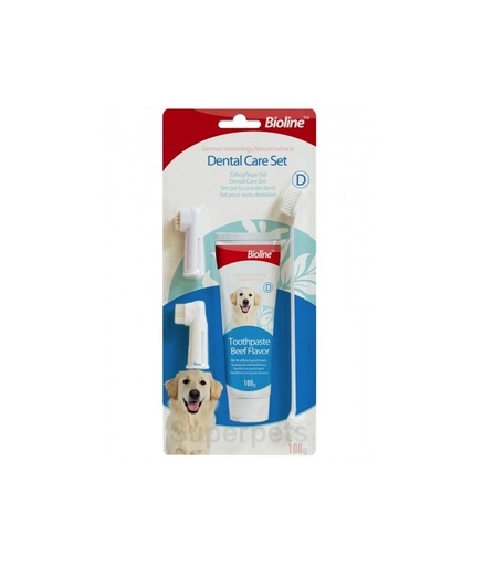 [6970117120431] Bioline Dental Care Set Beef for Dogs 100gm