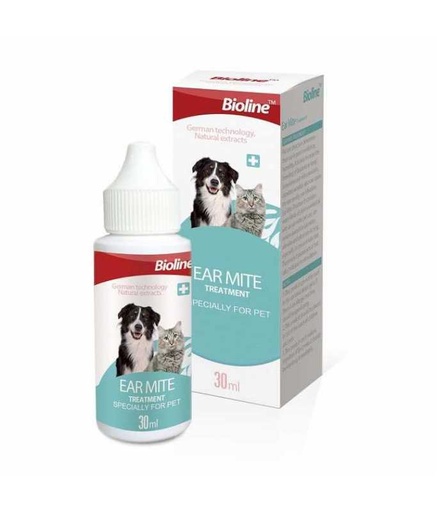 [6970117121902] Bioline Ear Mite Treatment for Cats & Dogs 30ml