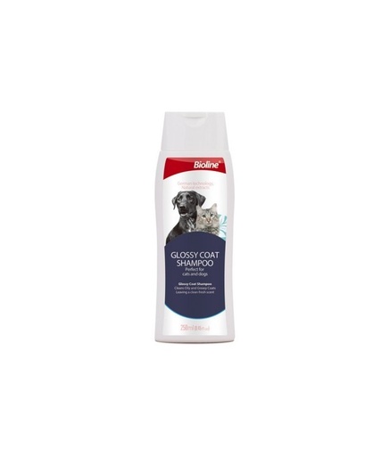 [6970117124248] Bioline Glossy Coat Shampoo for Dogs & Cats 250ml