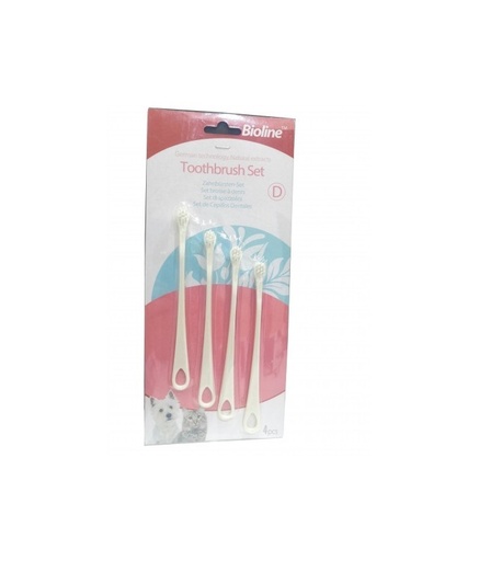 [6970117122350] Bioline Toothbrush Set for Cats & Puppy 4pcs
