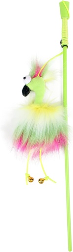 [AP2822] afp-All for Paws Furry Ball Fluffy Bird Wand Pink