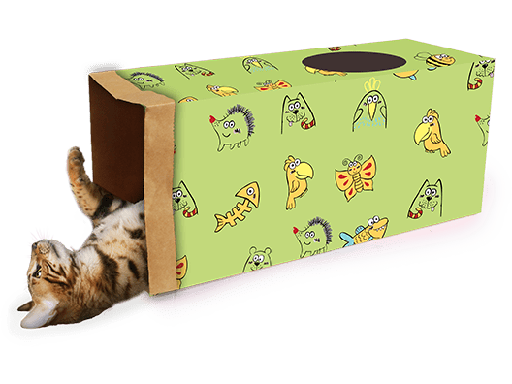 [AP2875] afp-All for Paws Catoon Kraft Paper Tunnel Green