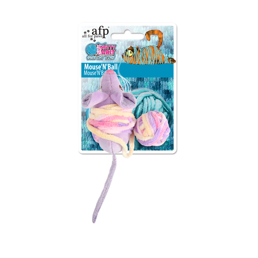 [AP2941] afp-All for Paws Knotty Habit Mouse and Ball