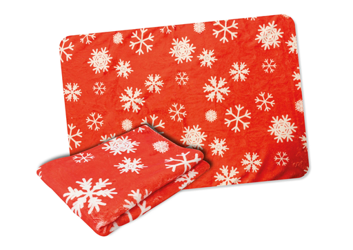 [BOC6073125] Bobby Snow Flakes Blanket Red 100x70cm