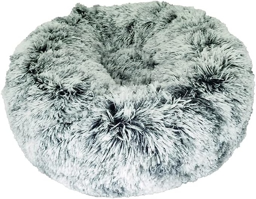 [BODNPOIL_99_070] Bobby Donut Furry Pet Bed Bicolour Black Medium 70x25cm