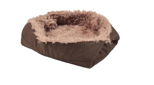 [BOMUPOIL_19_060] Bobby Multirelax 2in1 Throw & Nest Fancy Cat & Dog Beds Brown Small