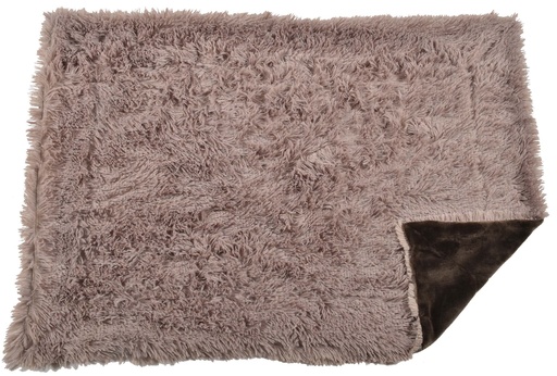 [BOPDPOIL_19_100] Bobby Plaid Furry Throw Fancy Cat & Dog Beds Brown Large
