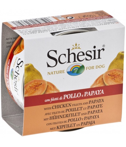 [C01064370] Schesir Dog Can Chicken Fillets With Papaya for Dog 150gm