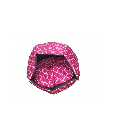 [EMDC01M-118M] Empets Cubby House With Cushion Printed Pink 60x60x44cm