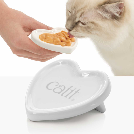 [HA43861] Catit Food Supplies Heart Creamy Plate