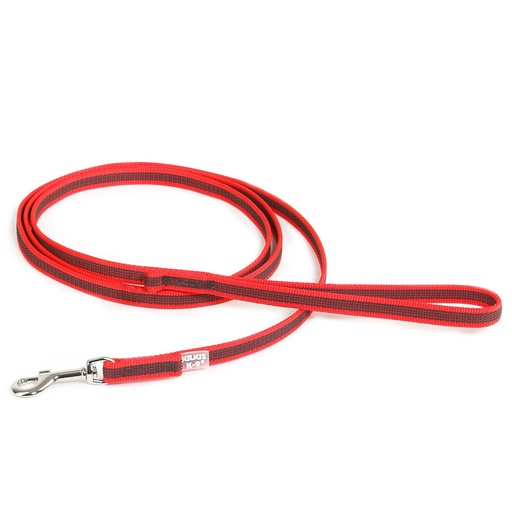 [JL218GM-R-S2] Julius-K9 Super Grip Leash With Handle Red & Gray 14mm x 2m