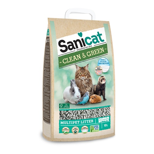 [SNPSANECOG010L31] Sanicat Clean & Green Celullose Absorbent Hygiene Litter 10L
