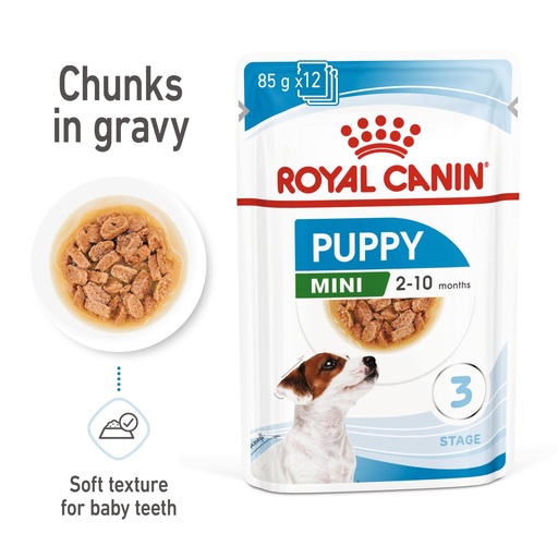 [RO307640] Royal Canin SHN Size Health Nutrition Mini Puppy Wet Food Pouches 12x85gm