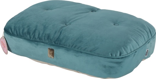 [ZL500245] Zolux Cat Chambord Chesterfield Cushion, 50 cm Size, Peacock Green - Cat Bedding