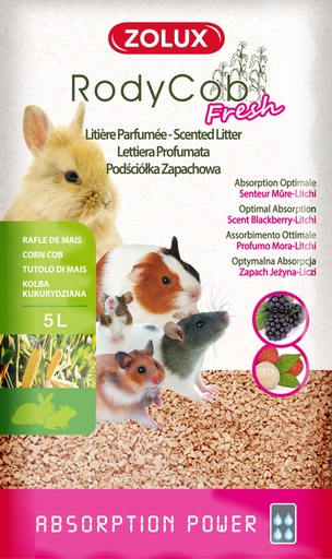 [ZL212217] Zolux Scented Corn Strawberry Basil Litter for Rodents 5 L
