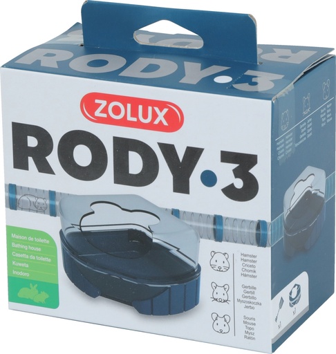 [ZL206041] Zolux RODY3 Bathroom House Blue Rodent Accessories