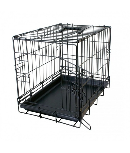 [LR780-381] Duvo+ Dog Crate 2 Doors Plastic Tray Black