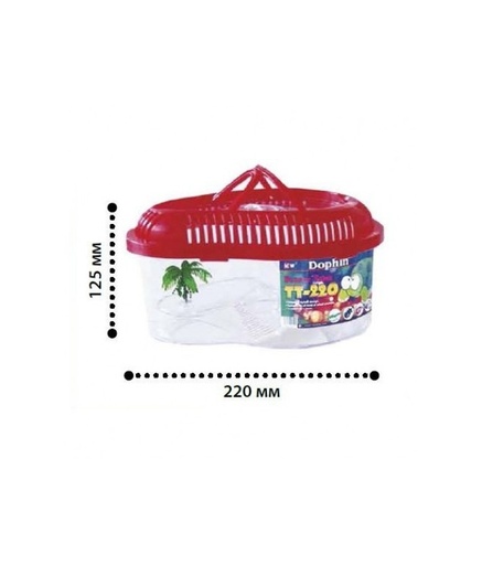 [TRTLBWLTT220C] KW Zone Turtle Tank With Cover 22x12.5cm