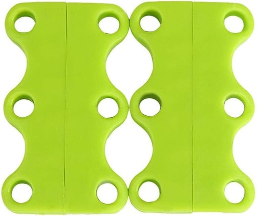 [MAGLCE-GRN] Magnetic Quick Shoe Lace Buckles 1 Pair Strong No-Tie Closure Unisex Sport Casual Shoe-laces Green