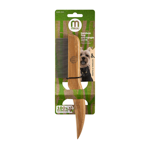 [MI6280021] Mikki Bamboo Anti Tangle Rotating Teeth Comb Fine