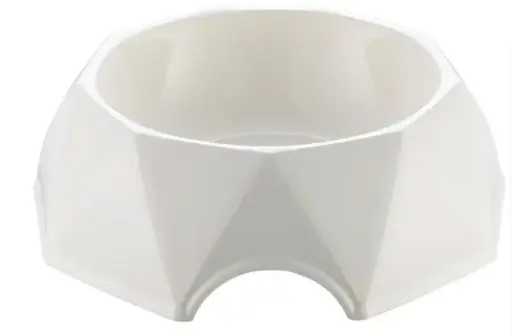 [PC-B001 WL] Pets Club Diamond Shape Pet Bowl-White- Size 23.52x3.5x7.2cm 