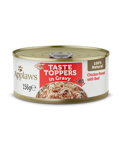 [TT3412RE-A-156G] Applaws Topper in Gravy Chicken with Beef Dog Tin 156gm