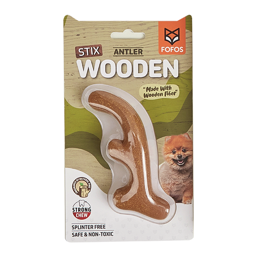 [6971067406644] FOFOS Woodplay Antler Dog Toy