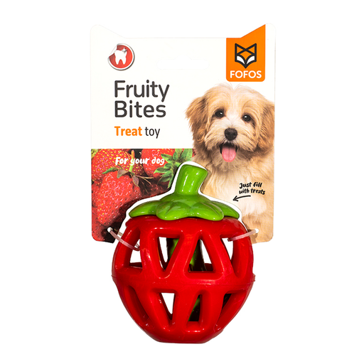 [6971067408587] FOFOS Fruity Bites Strawberry Treat Dispensing Dog Toy