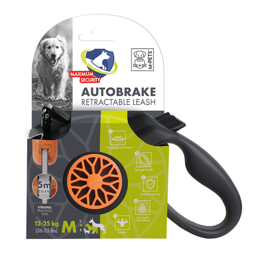 [6953182741923] M-PETS Autobrake Retractable Leash Medium