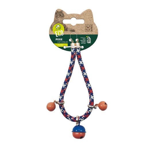 [6953182738763] M-PETS Pixie Cat Eco Collar Red & Blue