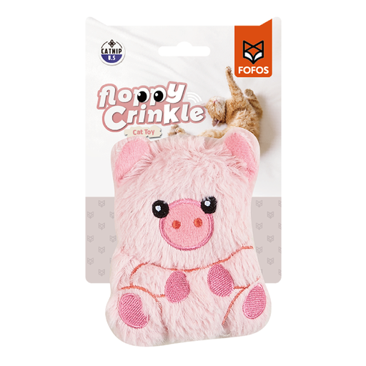 [6971067407245] FOFOS Pig Floppy Crinkle Cat Toy
