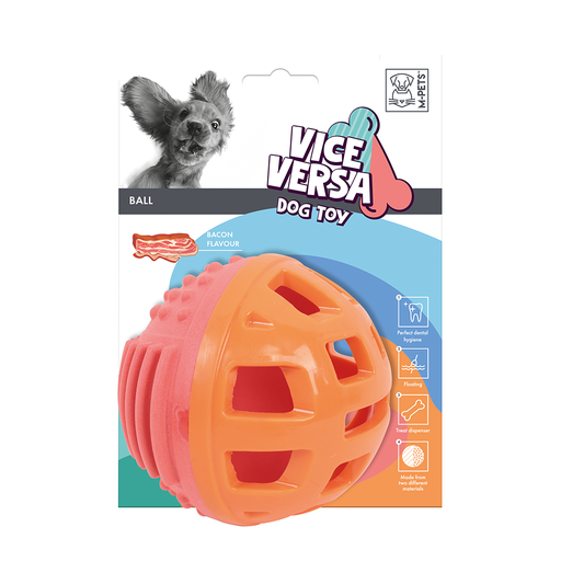 [6953182743866] M-PETS Vice Versa Ball Bacon Flavor Dog Toy Large