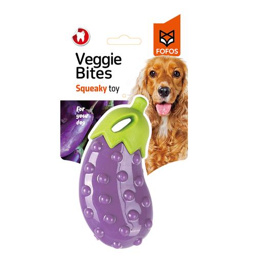[6934346702967] FOFOS Veggi Bites Eggplant M/L Dog Toy