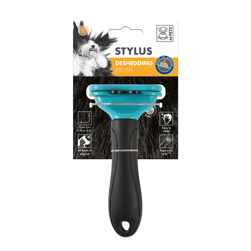 [6953182738480] M-PETS Stylus Deshedding Brush Medium