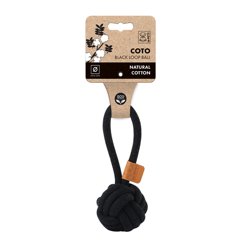 [6953182744559] M-PETS Coto Black Loop Ball Eco Friendly Dog Toy Small