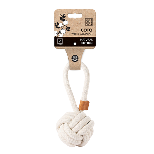 [6953182744542] M-PETS Coto White Loop Ball Eco Friendly Dog Toy Large