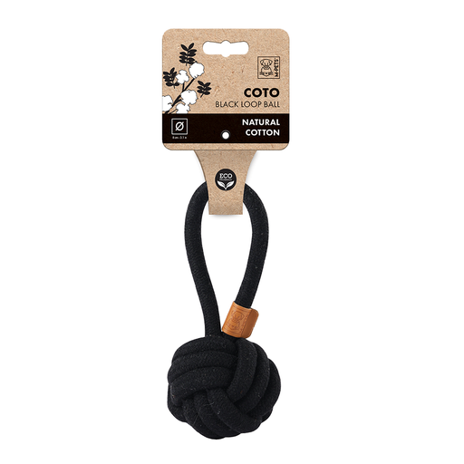 [6953182744566] M-PETS Coto Black Loop Ball Eco Friendly Dog Toy Medium