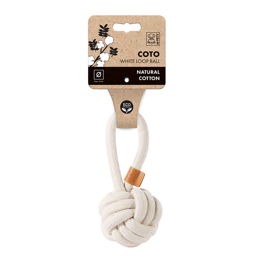 [6953182744535] M-PETS Coto White Loop Ball Eco Friendly Dog Toy Medium