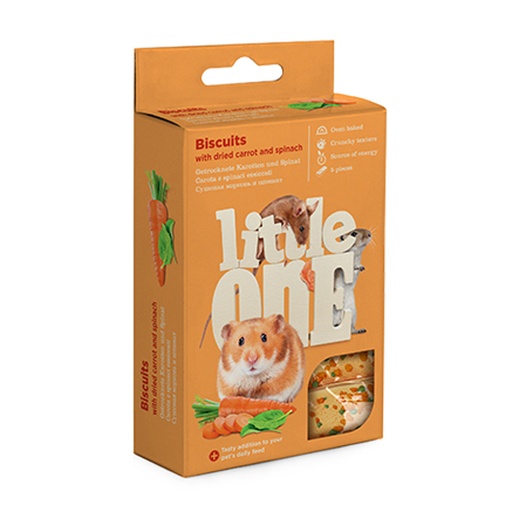 [4602533784486] Little One Biscuits with Dried Carrot and Spinach for Small Animals 5x7gm