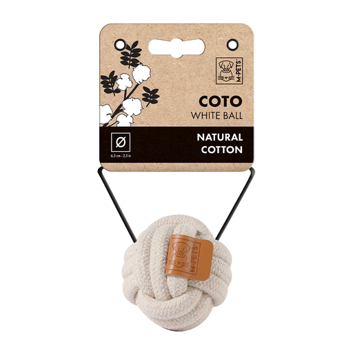 [6953182744580] M-PETS Coto White Ball Eco Friendly Dog Toy Small