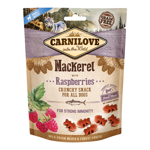 [8595602528875] Carnilove Mackerel with Raspberries Crunchy Snack for Dogs 200gm