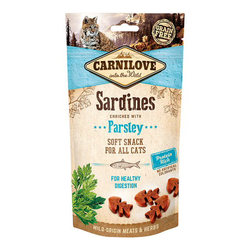 [8595602527236] Carnilove Sardine enriched with Parsley Soft Snack for Cats 50gm