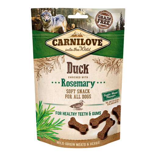 [8595602527311] Carnilove Duck enriched with Rosemary Soft Snack for Dogs 200gm