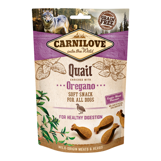 [8595602527359] Carnilove Quail Enriched with Oregano Soft Snack for Dogs 200gm