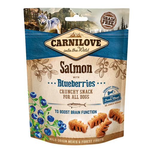 [8595602528851] Carnilove Salmon with Blueberries Crunchy Snack for Dogs 200gm