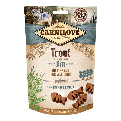 [8595602528912] Carnilove Trout enriched with Dill Soft Snack for Dogs 200gm