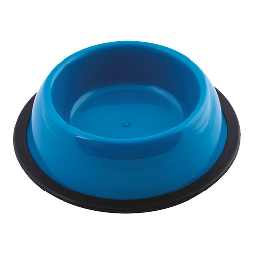 [8016040100435] Georplast Silver Antislip Plastic Pet Bowl Small Assorted Colors